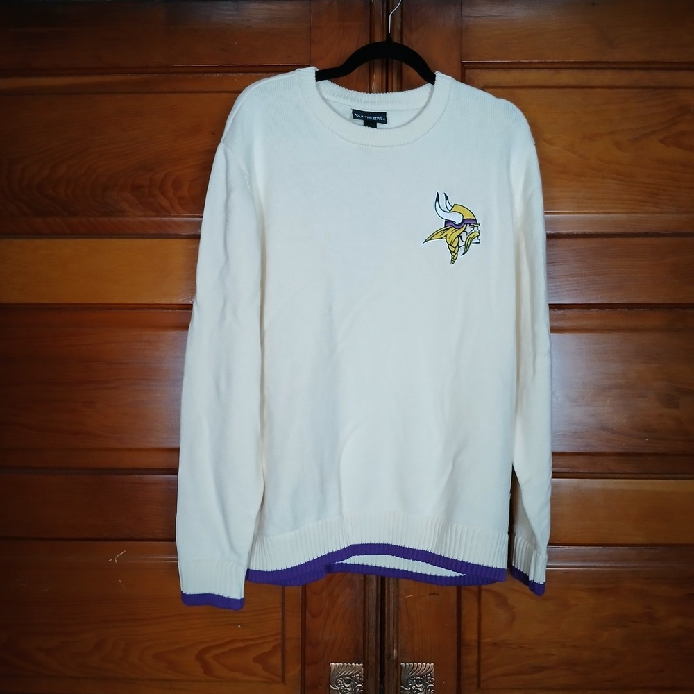 NWT Minnesota Vikings Wild‎ Collective Sweater Men Large embroidered MSRP $130